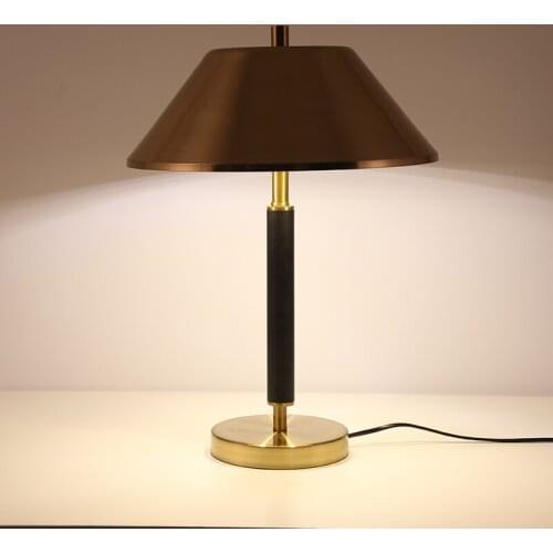 American minimalist bedroom bedside lamp plating gold postmodern creative home living room sofa study LED table lamp