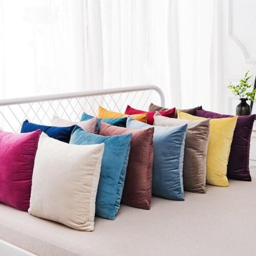 40/45/50/55/60cm Solid Color Velvet Cushion Cover Candy Color Throw Pillow Case For Sofa Car Home Decorative Pillow Cover Gift