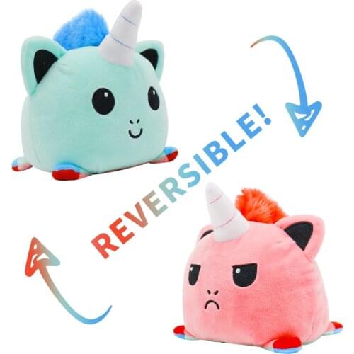 Free shopping Flip animal dolls double face expression flip animal cartoon dolls plush toys Fun dolls