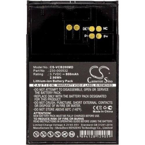 Cameron sino 800mah battery for VOCERA Communications Badge B1000 B2000 230-000532 Medical Battery