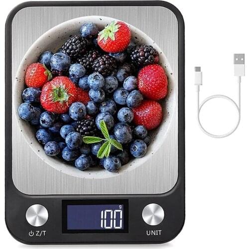 Digital Kitchen Scale, 10Kg/1G Food Scale with LCD Display, Weight Grams and Oz for Cooking/Baking, USB Charging