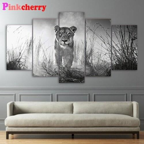 Diy 5D lioness female Full Diamond Painting cross stitch kits art Northern Europe High Quality 5pcs 3D paint by diamond Art