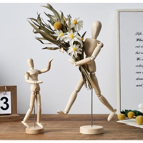 Home Decor Artist Models Jointed Doll Drawing Sketch Mannequin Model Movable Limbs Wooden Hand Body Draw Action Toys Figures