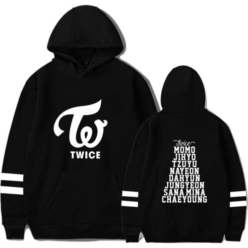 TWICE kpop Hoodies Sweatshirt Fleece Letters Printed Hoodie Sweatshirts Pullover Long Sleeve Tracksuit Tops k pop Clothes