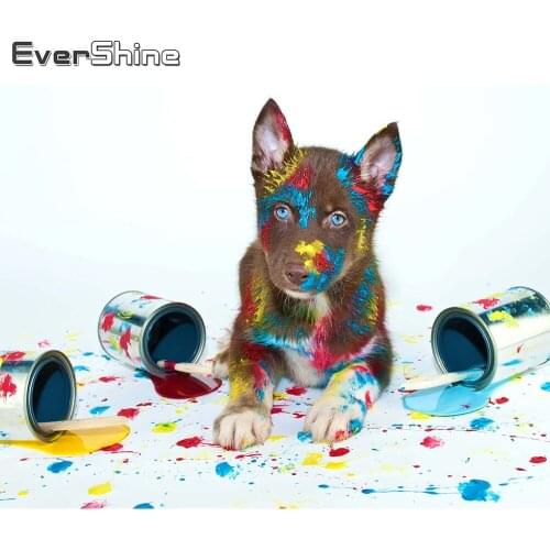 Evershine Diamond Painting Dog Rhinestones Crafts Diamond Mosaic Colourful New Arrival Embroidery Full Drill Square Child Hobby
