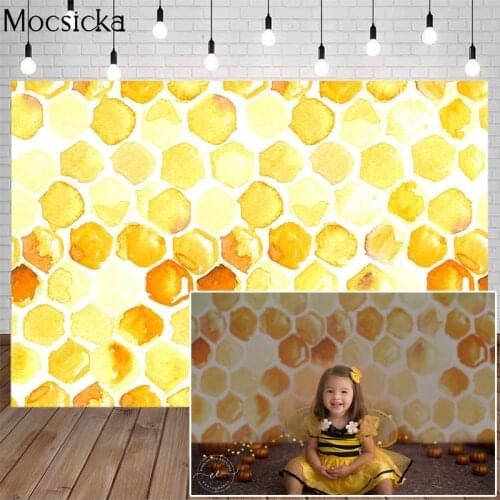 Mocsicka Honey Photography Background Honeycomb Backdrop Newborn Baby Child Birthday Portrait Photo Decoration Props Studio