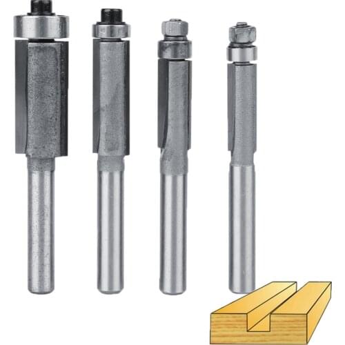 Router Bits Cutters For Wood Flush Trim Bit 1/4'' Straight Shank Carbide Knife 6/8/10/12mm Milling Cutter Woodworking Tool