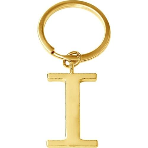 Exquisite large size capital letter I metal charm key chain alphabet word A-Z DIY pendant keychain customizable