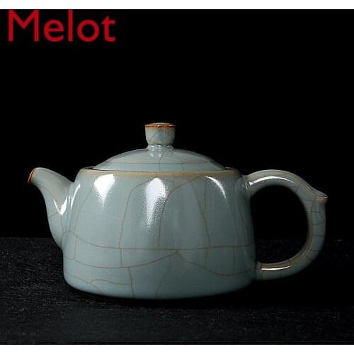 Tianqing tea cultivation open piece Ru kiln well column pot household ceramic Kung Fu tea set large tea pot single pot