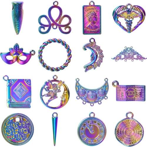 Classic Heart Wings Chinese Knot Cone Charms Moon And Sun Dollar Pendant Crafting Women Necklaces Bracelet Jewelry DIY Making