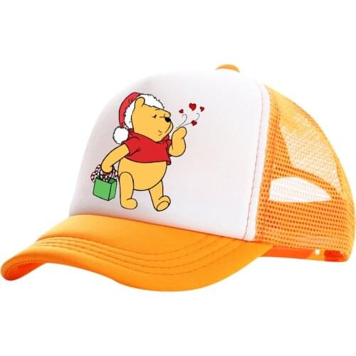 Summer new Winnie the Pooh and Friends breathable cap for men and women adjustable monochrome sun hat baseball cap