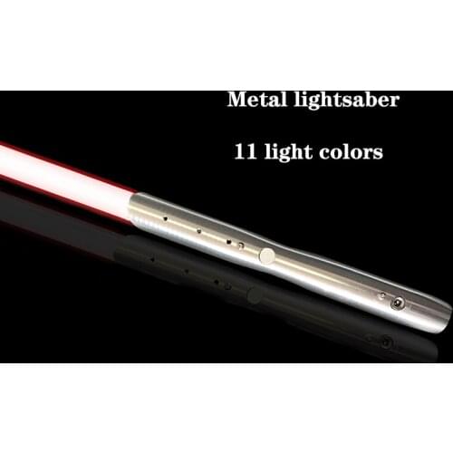 Metal Handle Cosplay Lightsaber RGB Changing with 11 Sound Sensitive Smooth Swing LED Switchable Saber Toys Full Gift For Child