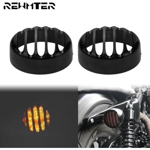 Motorcycle 2x Black Rear Turn Signal Light Lamp Grill Bezel Cover For Harley Sportster 2016-2020 XL 883 Iron 1200 Custom XL1200C