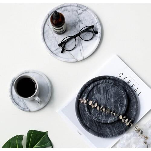 Marble Jewelry Plate Dish Dessert Plate Simple Handmade Snacks Dessert Storage Tray Decorative Placemat Tray for Home Organizer