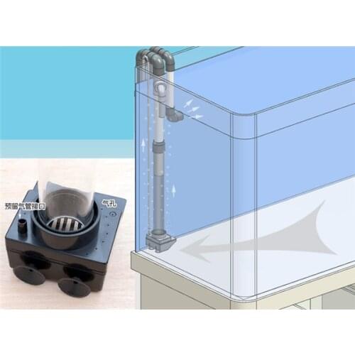 New model No drill hole non-perforated sump bottom filter no need hole siphon overflow for fresh marine tropical fish tank