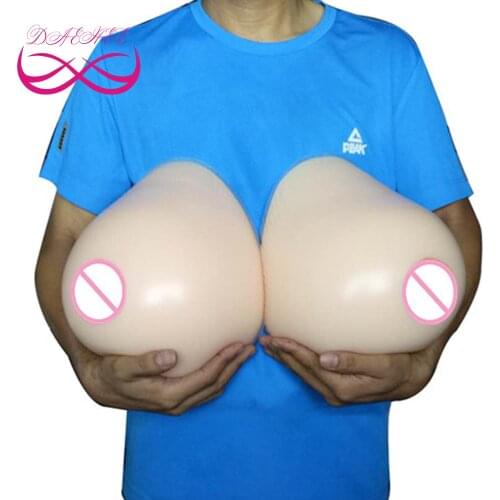 Huge!!! 5000g/PairTeardrop Shape 100% Soft Medical Silicone Fake Breast Form Tits Boobs Enhancer For Crossdresser Drag Queen Men