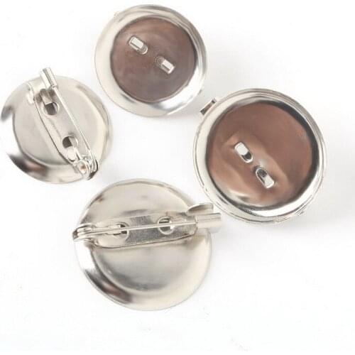 DIY brooch base 20mm 23mm 50pcs/lot Brooch accessories With Clip and Safety Pin use for brooch and hair jewelry FZC006