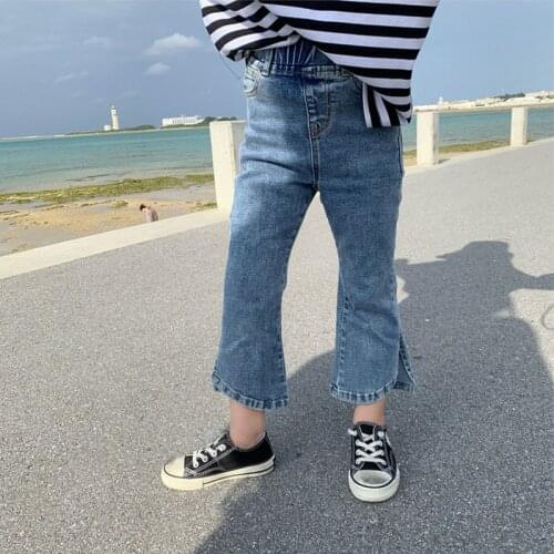 2-8T Fashion Jeans For Girl Toddler Kid Baby Spring Clothes High Waist Stretch Denim Pant Elegant Cute Sweet Trousers Streetwear