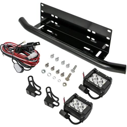 Front Bumper License Plate 18W LED Light Bar Mount Bracket Kit For Subaru WRX