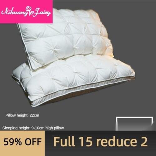 A pair of five-star hotel pillow cores, pillows, double home care cervical spine pillows, sleep single cotton