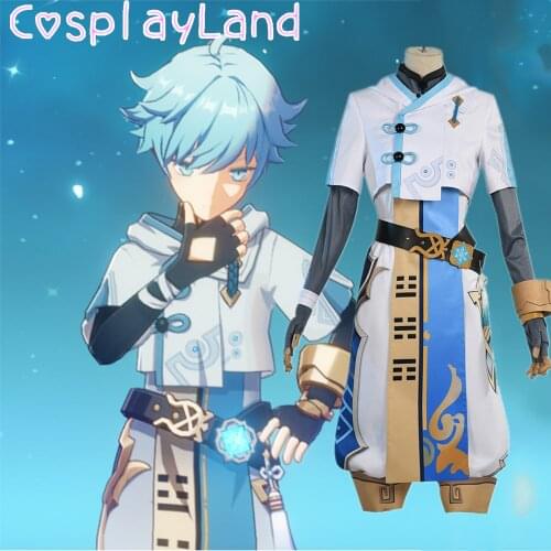 Hot Game Genshin Impact Chongyun Cosplay Costume Carnival Halloween Men Suit Performance Uniform Cartoon Outfit