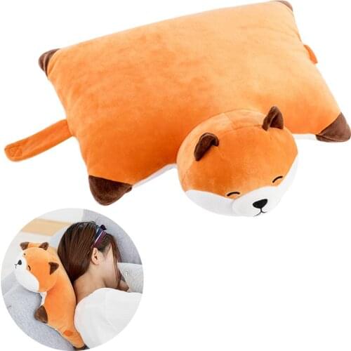 Realistic Cute Crawling Fox Animal Stuffed Plush Pillow Doll Cushion Toy Sofa Chair Decor Comfortable and Soft Toy