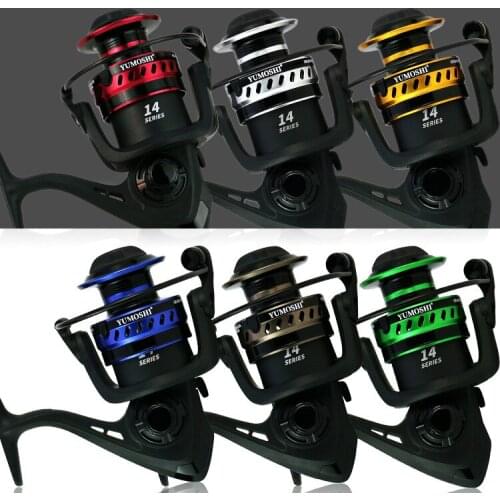 6 Colors 14BB Fishing Spinning Reels Metal Fishing Wheel Freshwater Ocean Fishing Carp Casting Reels 4000-7000 Series