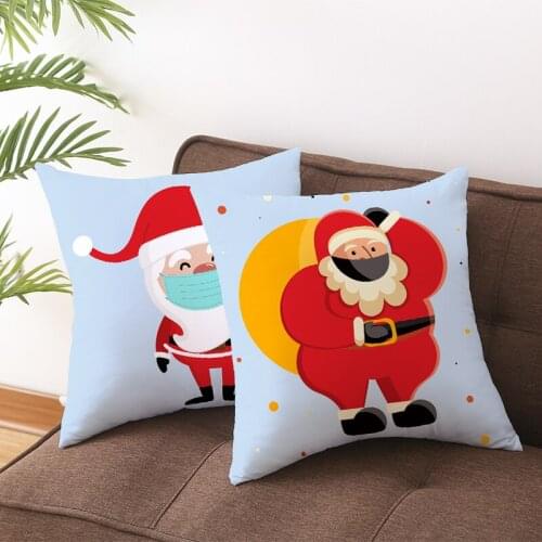 Merry Christmas 45cm Cushion Cover Nordic Style Pillowcase Christmas Ornament Home Santa Claus Cushion Cover 2021