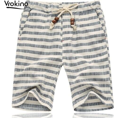VROKINO2020 New Arrival Summer Mens Casual Shorts Mens Cotton Large Straight Bermuda Beach Shorts Shorts, Summer, Men