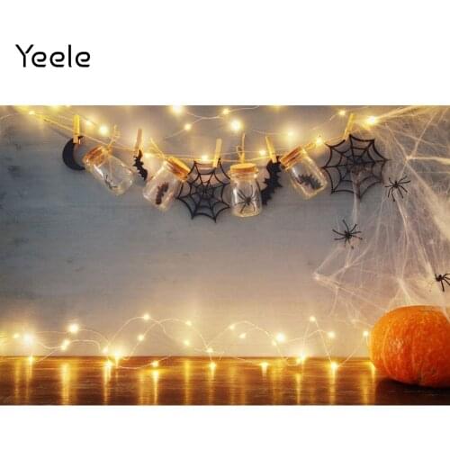 Yeele Halloween Light Pumpkin Drifting Bottles Spider Photography Backgrounds Photographic Decoration Backdrops For Photo Studio