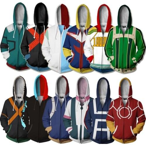 Japanese Anime My Hero Academia Sweatshirts Men Hoodies 3D Printing Hoodie Hip Hop Casual Funny Tracksuits Cosplay Costume