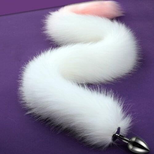 78cm Super Long Fox Tail Anal Plug SM Stainless Fake Furry Butt Plugs Sex Products Cosplay Role Adult Games Sex Toys For Women