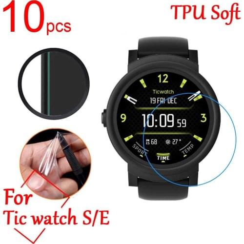 10pcs Ultra Clear TPU Soft LCD For tic watch S/E 2 Full Screen Protectors cover For ticwatch S/E/2 SmartWatch Protective Film