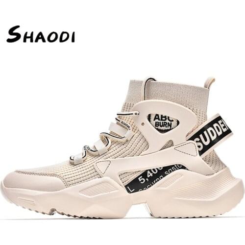 High Top Sneakers Men Sock Shoes Height Increasing Chunky Sneakers Winter Shoes For Boys Casual Sports Slip On Walking Plus Size