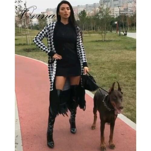 High Quality Celebrity Jacquard Cardigan Think Feature Fashion Womens Outerwear