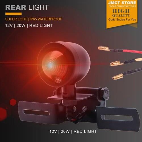 20W Motorcycle Rear Lights Tail Back Lamp Brake Running Light Stop Signal Warning Taillight Backlight Motorbike Lighting Custom