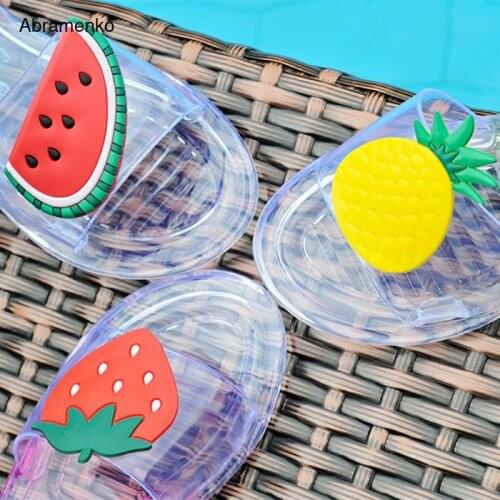 Women Jelly Shoes Ladys Garden Shoes Beach Sandals Slippers Summer Style Candy Comfortable Fruit Bright Jelly Shoes Plus Size 9