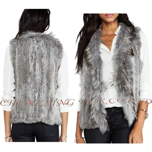 CX-G-B-198B Hot Selling Women Knitted Fashion Rabbit Fur Waistcoat ~ DROP SHIPPING