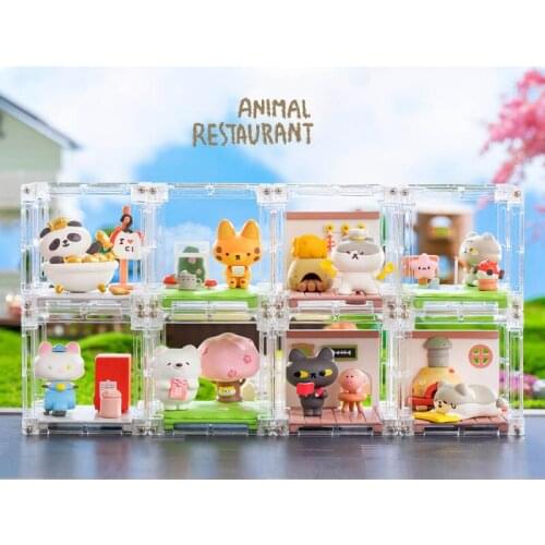 Animal Restaurant Blind Box Toys Cartoon Character Anime Figure Caja Ciega Surprise Kawaii PVC Model Birthday Gift 8 Pcs/Set