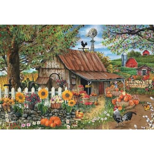 3D Diamond Embroidery Sunflower farm picture of Rhinestone Mosaic 5D DIY Diamond Painting Full square /Round Decor crafts FG1199