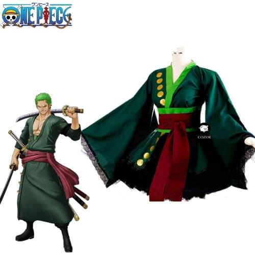 Anime One Piece Cosplay Costume Zoro One Piece Lolita Kimono Dress Full Sets Custom Made Female Halloween Gift