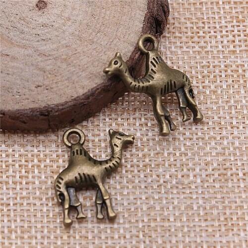 Free shipping 34pcs 22x20mm antique bronze camel charms diy retro jewelry fit Earring keychain hair card pendant accessories