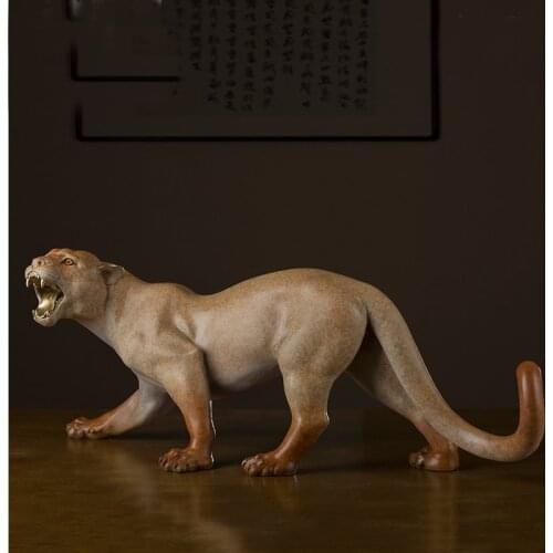 Large COOL high grade leopard Bronze Sculpture home Company Bar bring money thriving business Good luck mascot decorative art