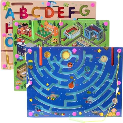 Big Size Animal Cube Puzzle Maze Toy Game Wood Magic Games Magnet for Children Adult Cube Puzzle Education Balance Magnetic Maze