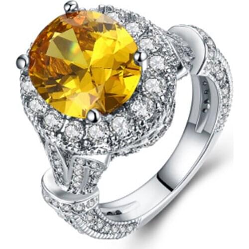 DODO luxury engagement rings For Women accessories wedding band Yellow stone ring Champagne AAA cubic zirconia