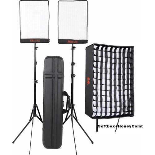 Falcon Eyes 2pcs 50W RX-12TD LED Dimmable Flexible Waterproof Portable Video dslr Studio Fotografia Light With Honeycomb
