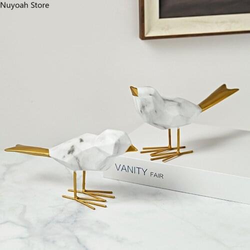 Geometric Marble Pattern Simulation Bird Decoration Nordic Animal Crafts Decoration Living Room Home Decoration Accessories