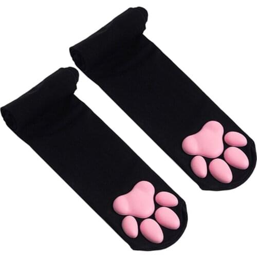 Hot Selling Japanese Cute 3D Cat Mat Cos Knee High Socks Stereo Cat Claw Socks Lolita Female Over Knee Socks Lingerie Plus Size