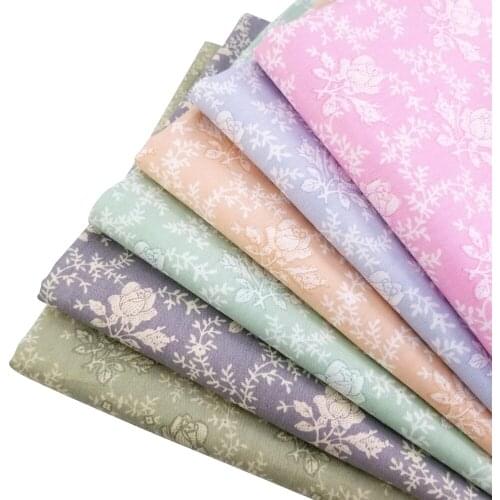 Body-Friendly Cotton Twill Printed Fabric Patchwork Quilting Sewing Material Floral Printed Needlework Crafts Cloth