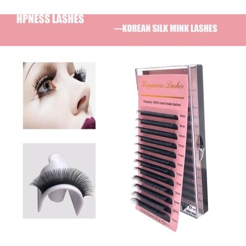 HPNESS 8-15mm C/D/D+ high quality mink silk lashes Faux individual lashes soft natural eyelashes cilia lashes eyelash extension